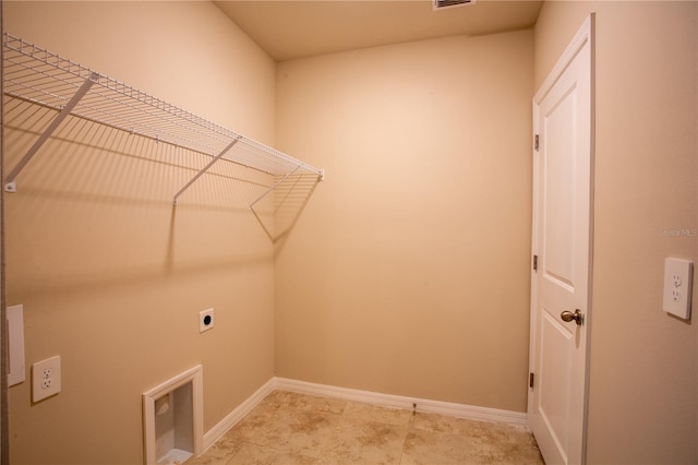 laundry room with electric dryer hookup