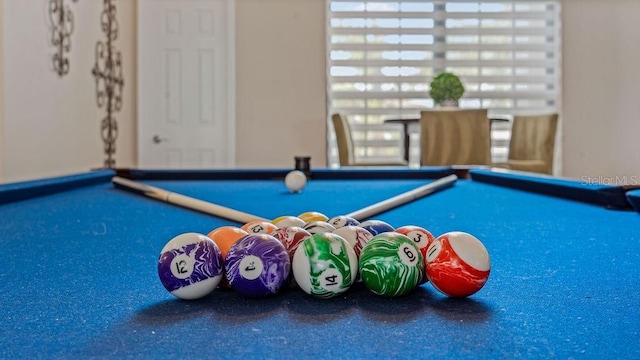 recreation room with billiards