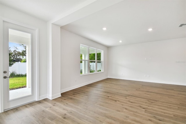 empty room featuring light wood-type flooring