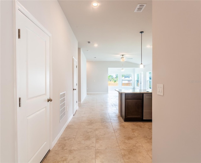 447 Reading St, Lehigh Acres, FL 33974 - corridor featuring recessed lighting, baseboards, and light tile patterned flooring
