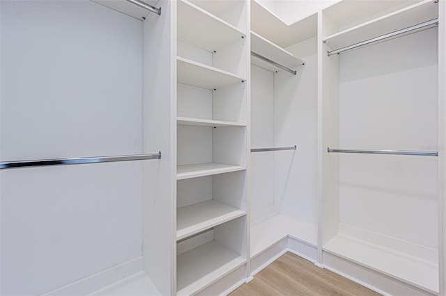 walk in closet featuring wood finished floors