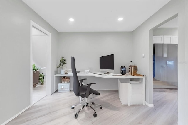 office featuring light hardwood / wood-style floors