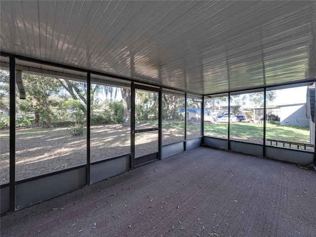 view of unfurnished sunroom