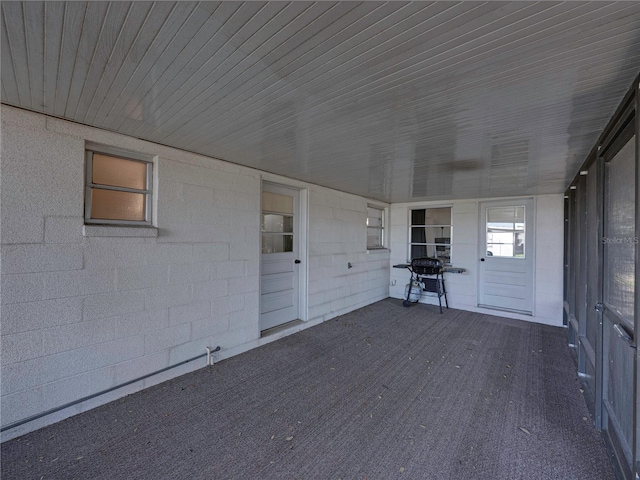 view of unfurnished sunroom