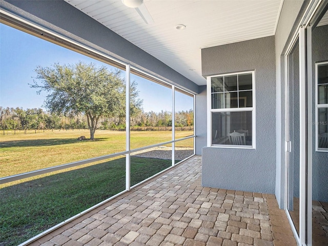 view of unfurnished sunroom