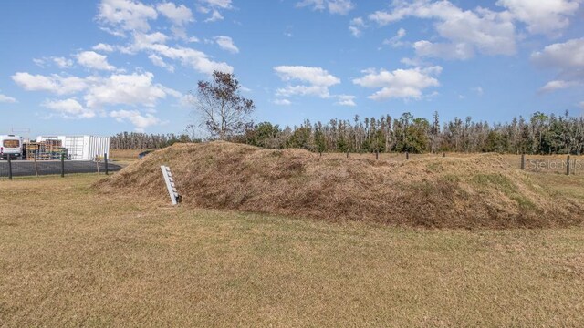 view of yard with a rural view