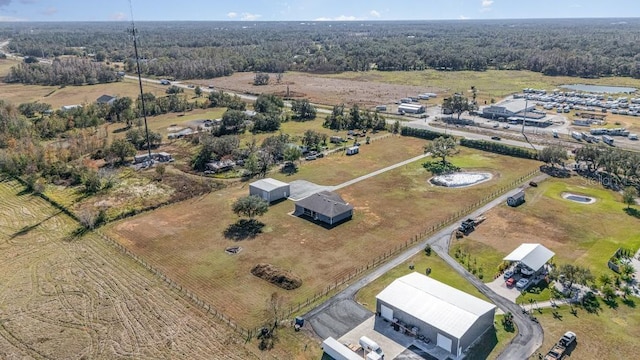 drone / aerial view with a rural view