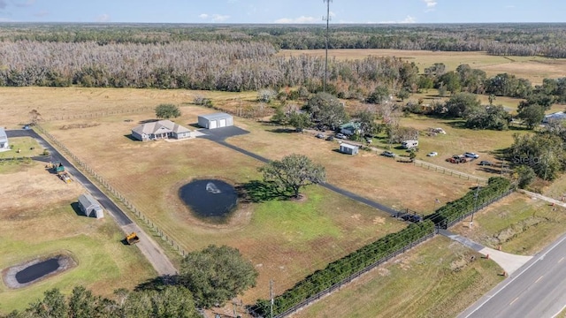 aerial view featuring a rural view