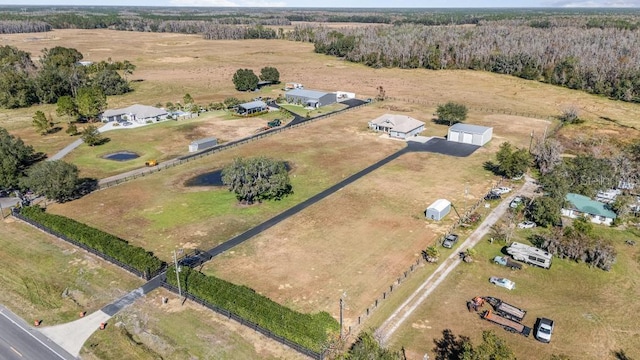 drone / aerial view with a rural view