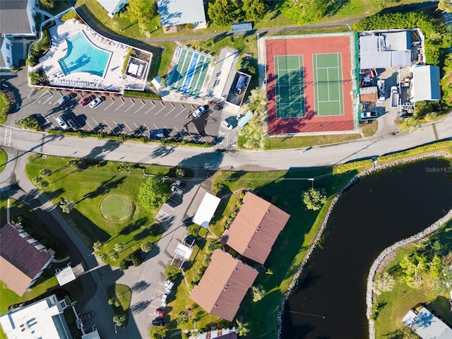 4859 Independence Dr, Bradenton, FL 34210 - aerial view of property's location featuring a pool and a nearby body of water