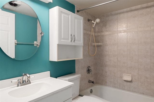 4859 Independence Dr, Bradenton, FL 34210 - full bathroom featuring shower / tub combination, vanity, and toilet