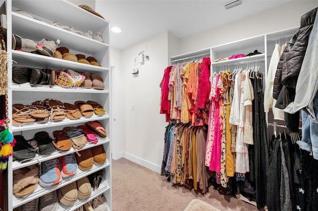 spacious closet featuring carpet