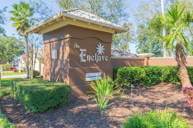 view of community sign