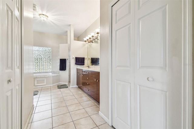 bathroom featuring vanity and tile patterned floors