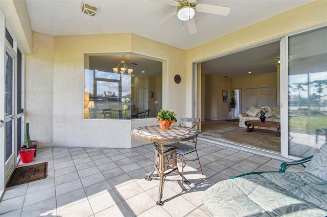 view of patio / terrace with ceiling fan