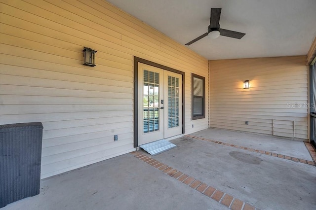 view of patio / terrace featuring ceiling fan