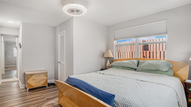 bedroom featuring wood-type flooring