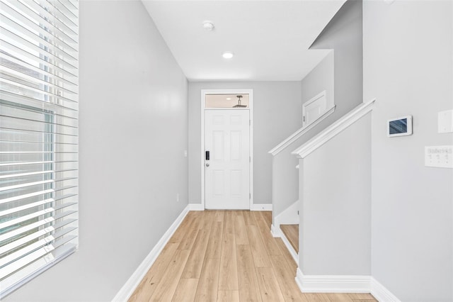 entrance foyer featuring light hardwood / wood-style floors