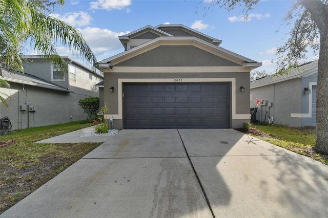 front facade with a garage