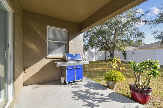 view of patio with area for grilling