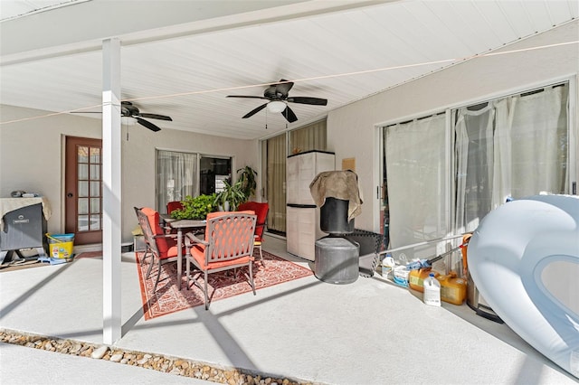 view of patio / terrace featuring ceiling fan