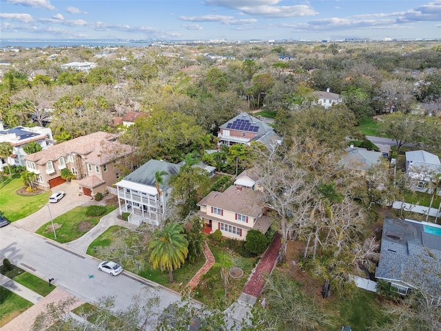 aerial view with a residential view