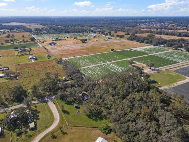 aerial view featuring a rural view