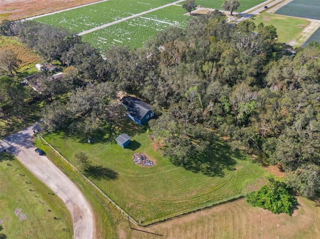 aerial view featuring a rural view