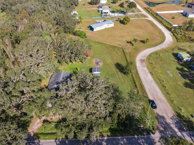 bird's eye view with a rural view