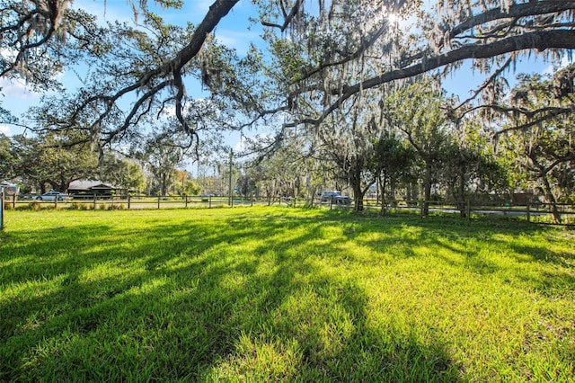 view of yard featuring a rural view