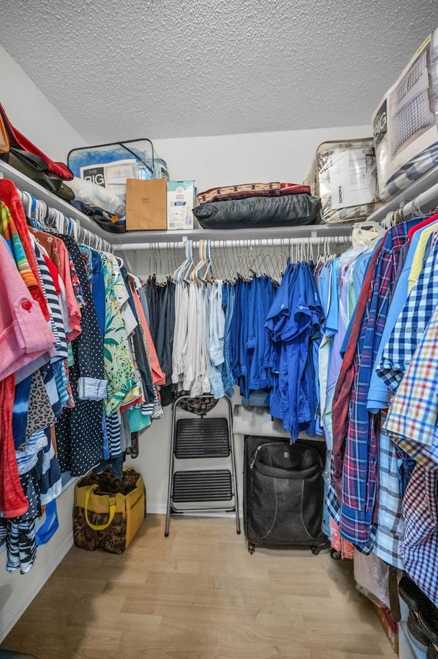 spacious closet featuring wood finished floors