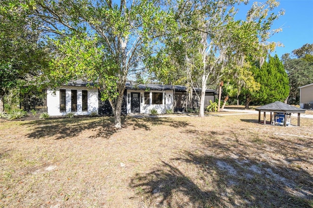 view of front of home with a gazebo