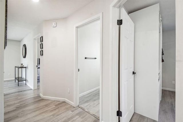 hall featuring light wood-type flooring