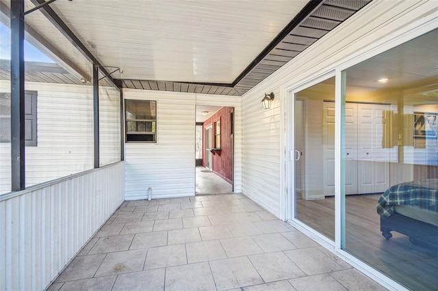 view of unfurnished sunroom