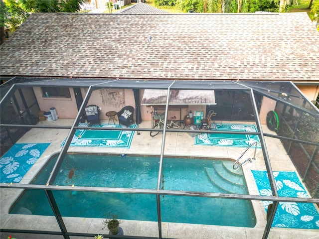 exterior space featuring a pool