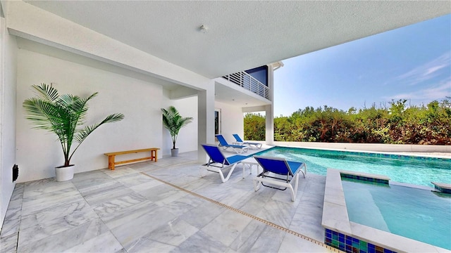 10101 Eagle Preserve Dr, Englewood, FL 34224 - view of swimming pool featuring a pool with connected hot tub and a patio area