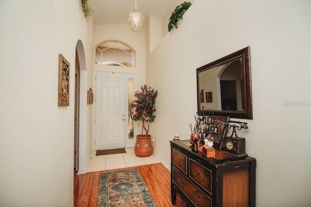 entryway featuring light wood-type flooring