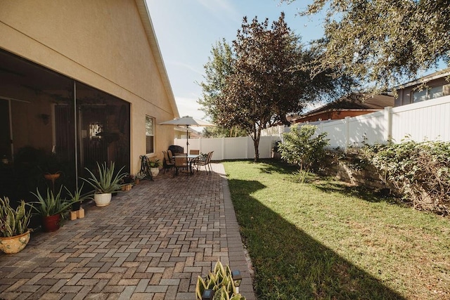 view of yard with a patio