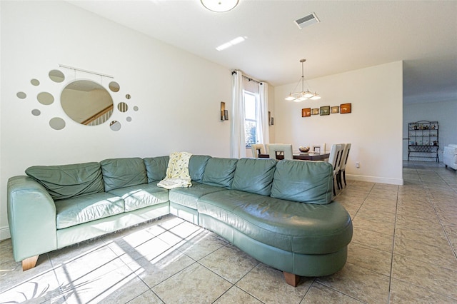 view of tiled living room