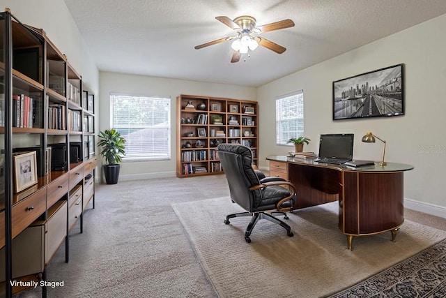 5709 White Trillium Loop, Land O Lakes, FL 34639 - carpeted office space with baseboards and ceiling fan