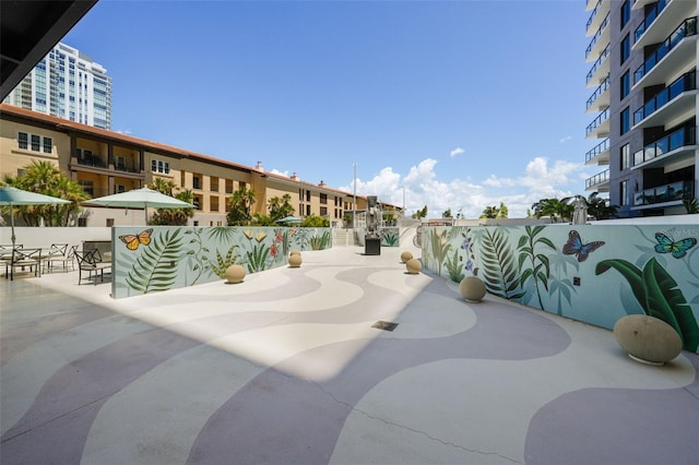 view of community featuring a patio area