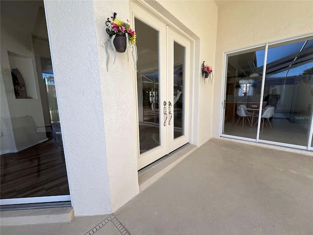 view of patio featuring french doors