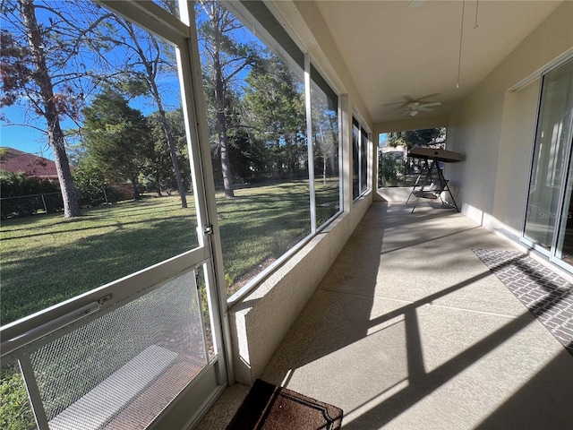 unfurnished sunroom with a healthy amount of sunlight