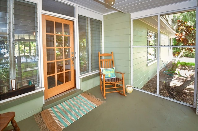 view of sunroom