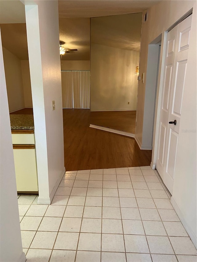 hall featuring light hardwood / wood-style flooring