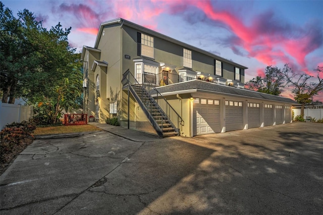 view of front of home with a garage