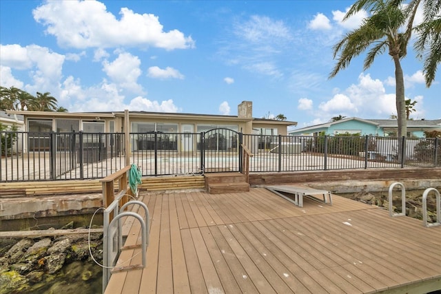 deck featuring a sunroom