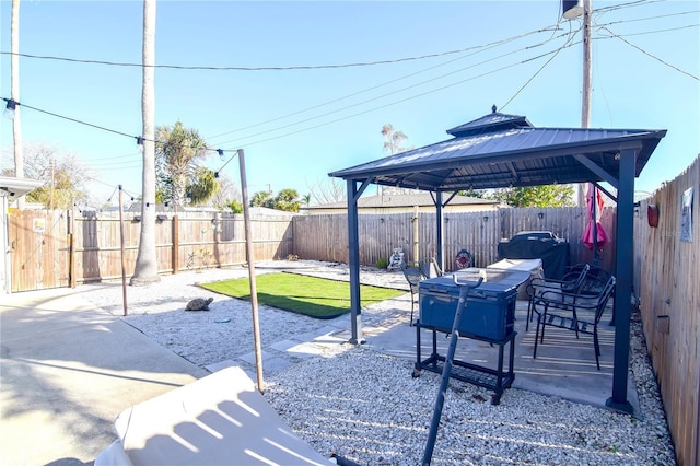 view of patio / terrace with a gazebo