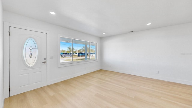 foyer entrance featuring light hardwood / wood-style flooring