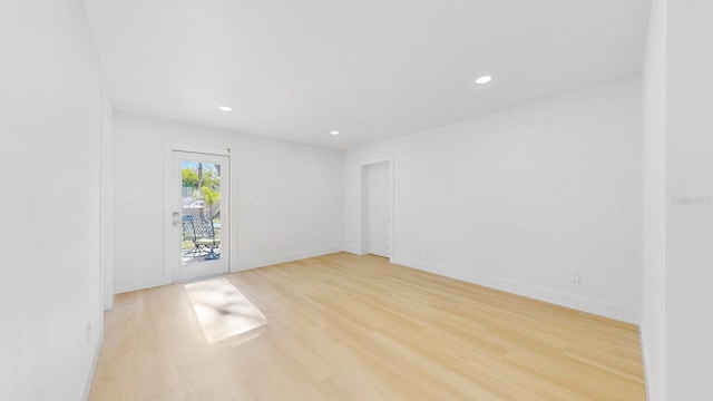 empty room featuring light wood-type flooring